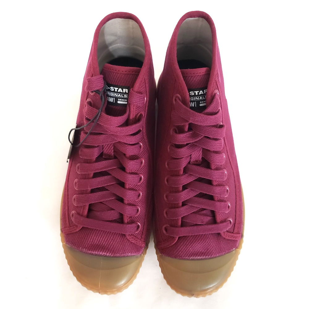 G Star Raw Men SIZE 8 EU 41 Rovulc Maroon Vulcanized Canvas Fashion Sneaker FLAW